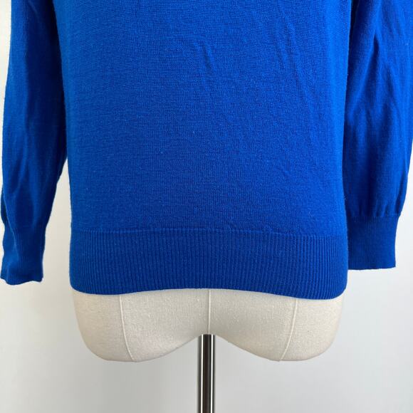 Vintage Pendleton Wool Mock Neck Sweater Cobalt Blue - Picture 7 of 9